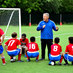 **Image Prompt 1: Practical Experience of a Football Coach**
   - An experienced football coach on the field, demonstrating tactics to young players. The coach is animatedly explaining a play, with a diverse group of eager players listening attentively, showcasing the importance of practical experience in coaching.